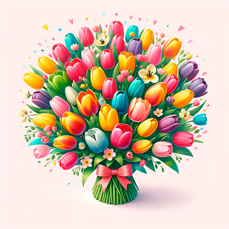 Arreglo de Tulipanes de Colores Variados - Floristería Pura Vida